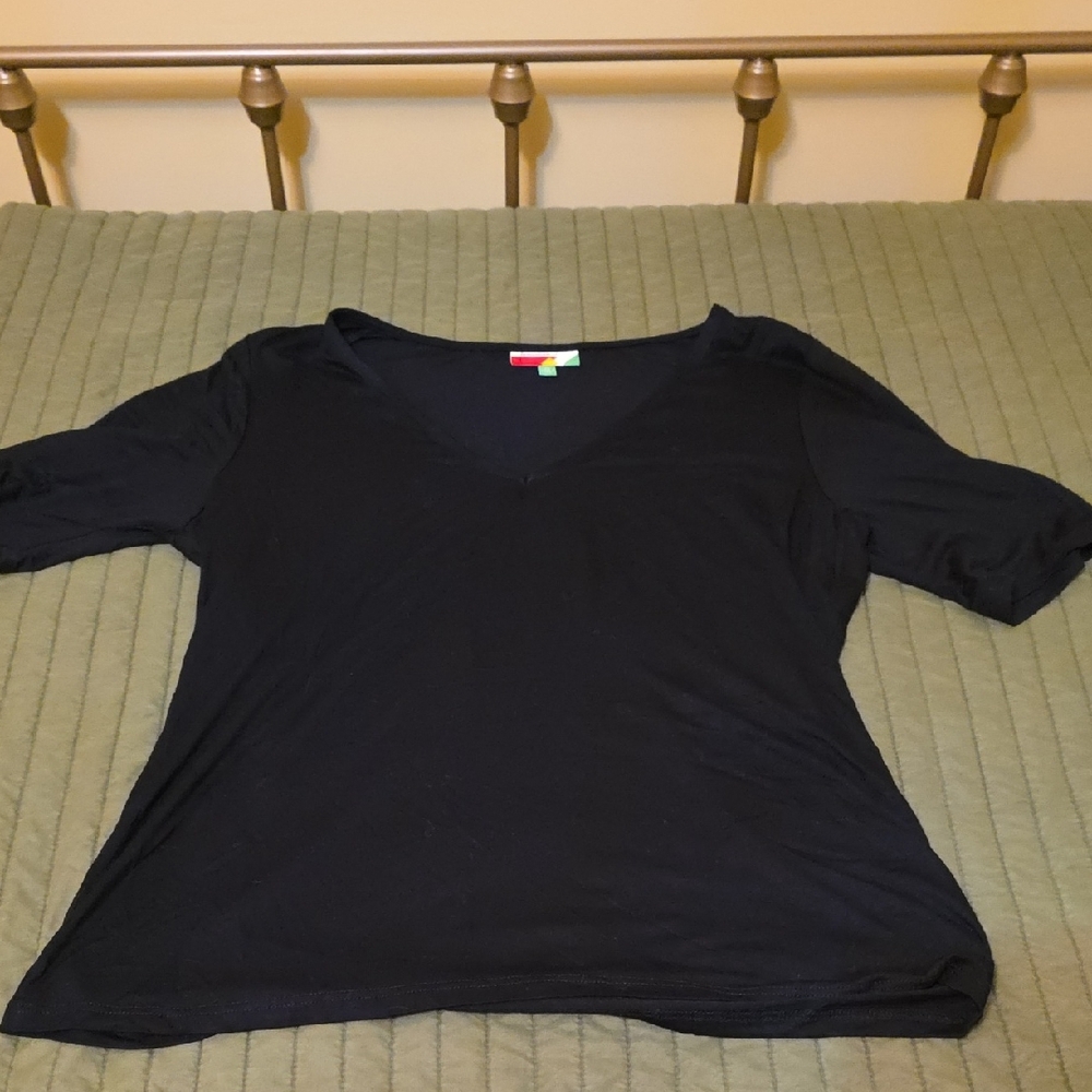 Chic Black V-Neck Women's Blouse